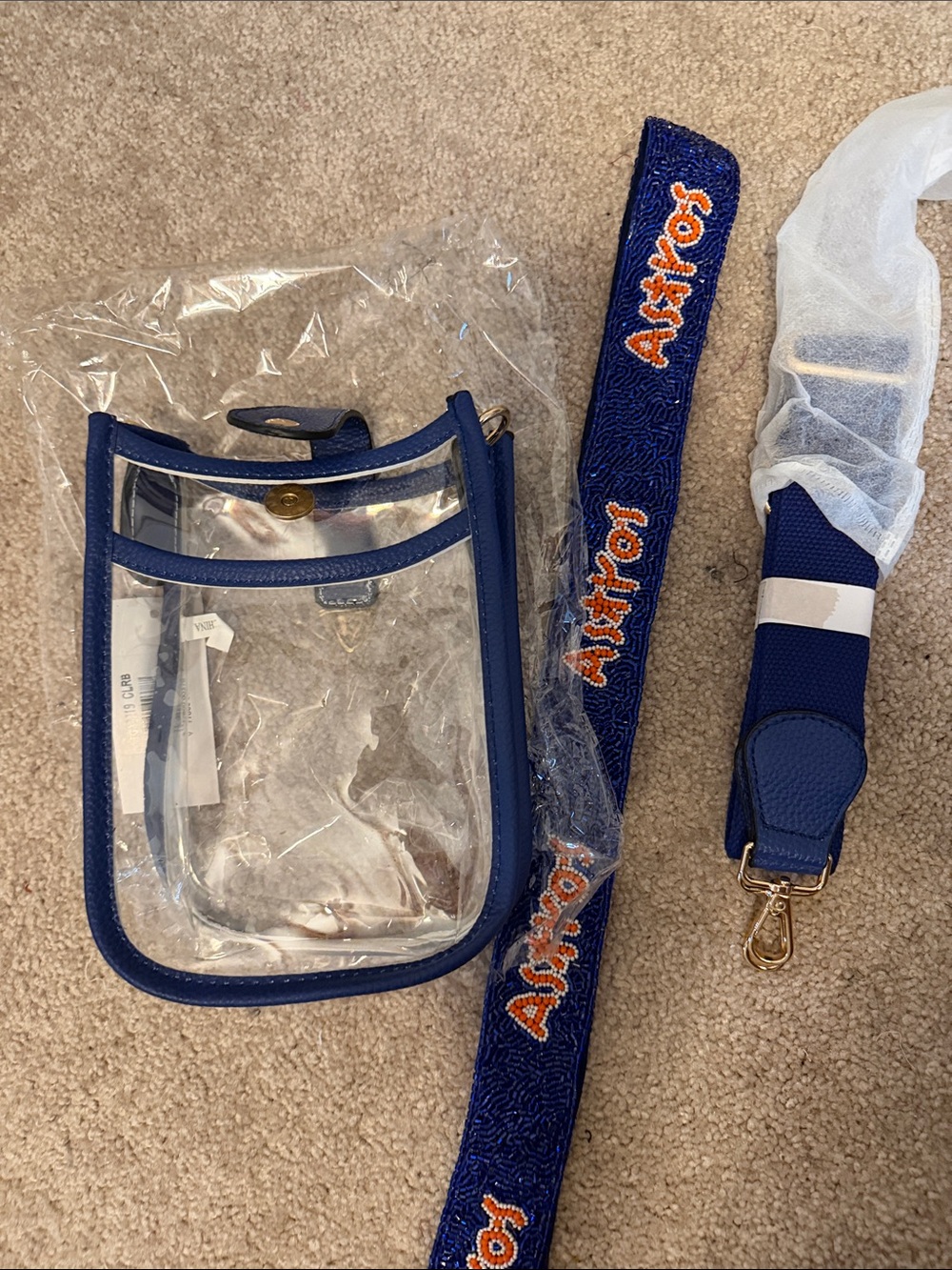 Clear Blue Kids Crossbody Bag with Adjustable Strap